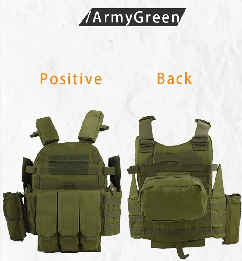 Chaleco táctico, armadura corporal, portador de placa de caza, accesorios Airsoft 6094, chaleco militar de combate, juego de guerra, bolsa de nailon, equipo Molle - imagen 5