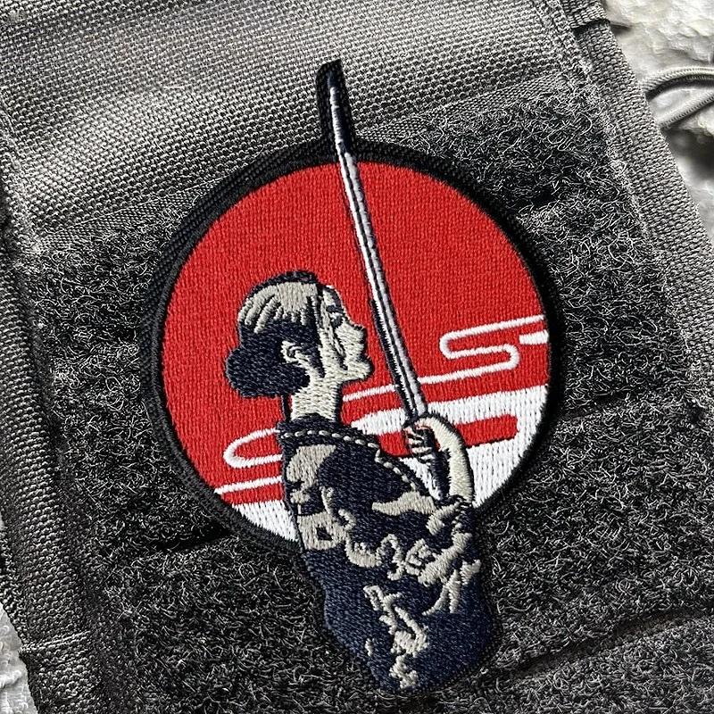 Parche bordado samurái japonés – Insignia táctica con velcro