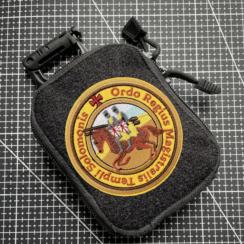 Parche de caballeros TEMPLAR, insignia bordada de moral táctica, gancho y Loo, brazalete militar, mochila, pegatinas decorativas para ropa