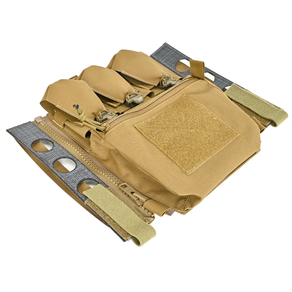 Panel Trasero Táctico MOLLE 10 #   Adaptador de cremallera corte láser MOLLE placa trasera Base de bolsillo FCPC FCSK 3,0 portador de placa chaleco de caza - imagen 5