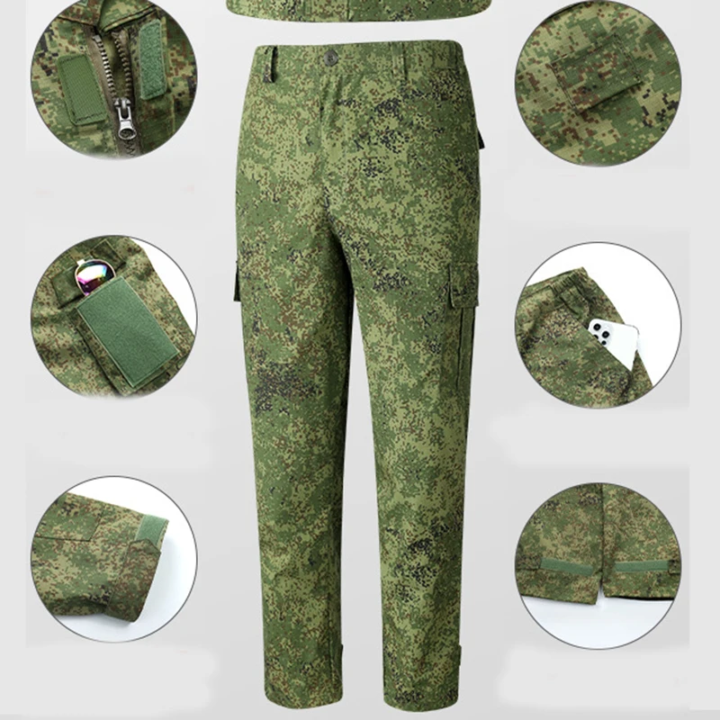 Traje de combate táctico, traje de camuflaje ruso, ropa de entrenamiento, uniforme, chaqueta y pantalón de carga resistentes al desgaste de talla grande - imagen 4