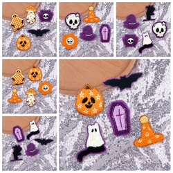 Parches Halloween bordados para planchar - calabaza y calavera