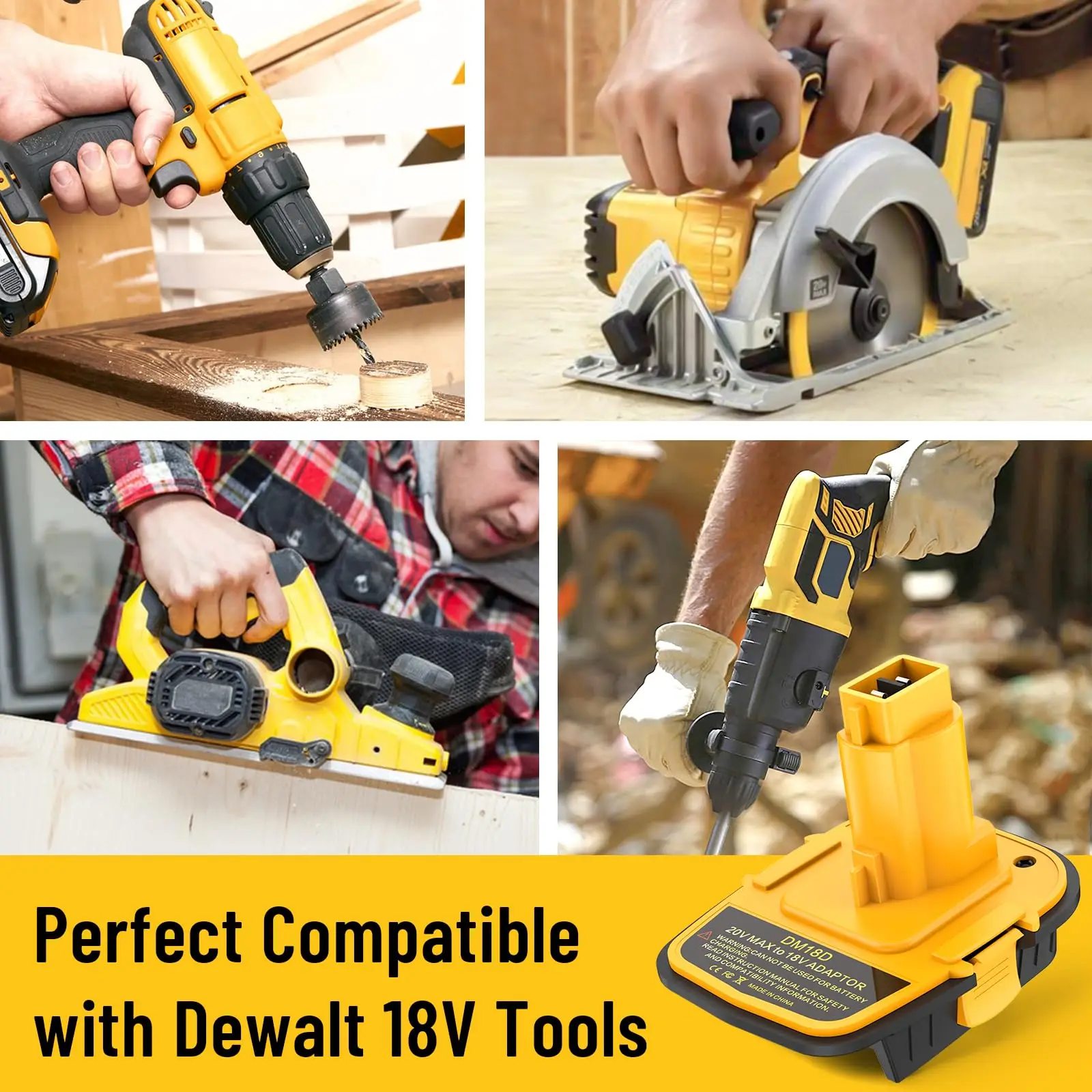 Adaptador de batería con convertidor USB para DeWalt para batería de litio Milwaukee a herramientas eléctricas de batería DeWalt NiCad y NiMh - imagen 5