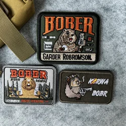 Parche táctico de castor, parches bordados de castores bonitos y divertidos para mochila, brazalete con gancho y bucle, insignia de moral militar, pegatinas para sombrero