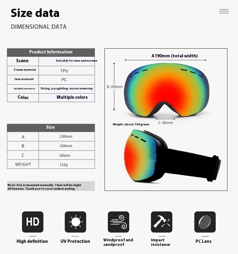 JSJM nuevo profesional adultos deportes al aire libre gafas de esquí UV400 máscara de esquí antiniebla snowboard gafas de motos de nieve gafas de esquí - imagen 2