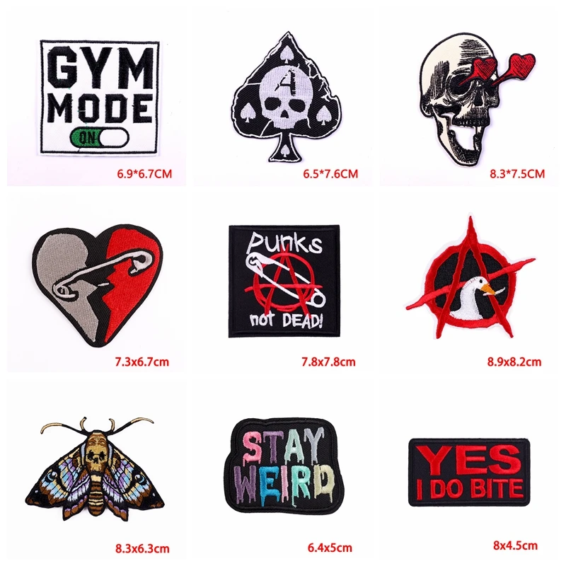 Parches termoadhesivos calavera dedo rock punk para vaqueros - imagen 4