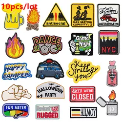 Parches bordados termoadhesivos letras Punk Hip Hop para ropa