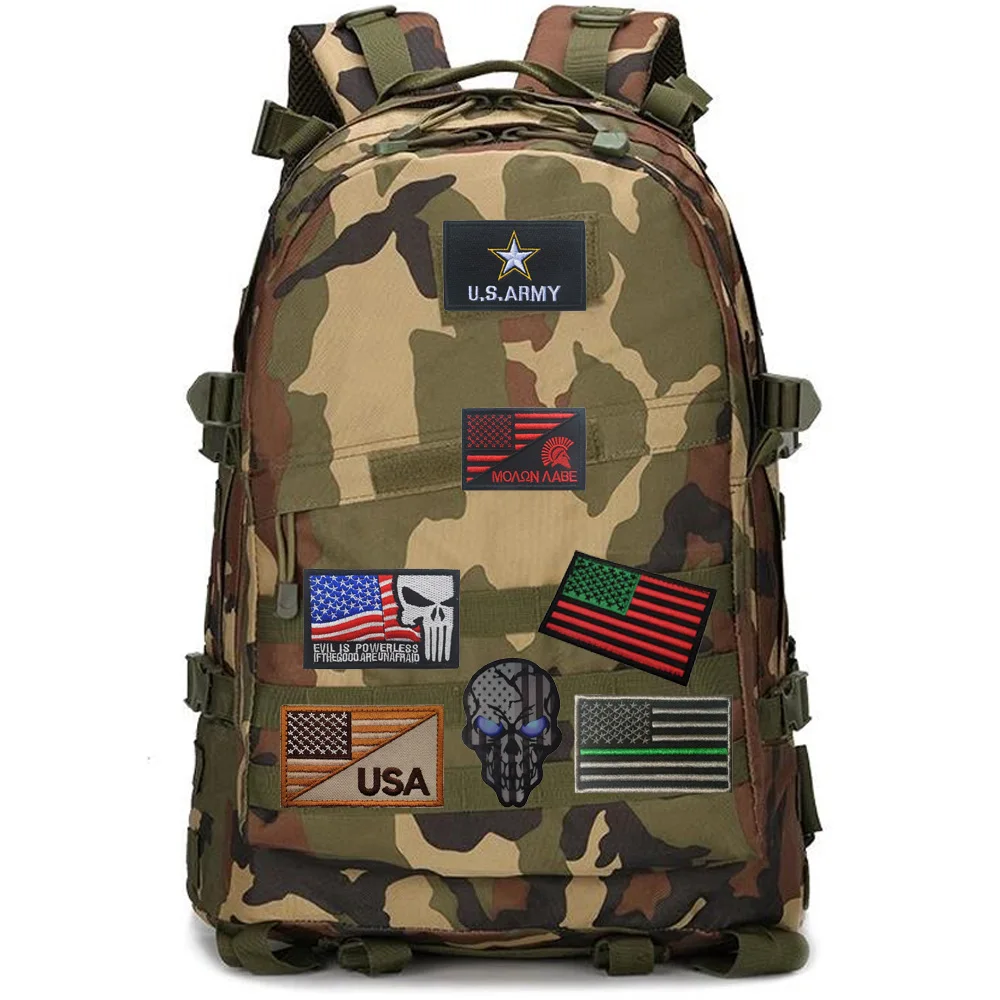 Insignia del SHERIFF con bordado 3D, nuevo diseño, Color oscuro, bandera americana, Calavera reflectante, brazalete, Parche de bucle de gancho de mochila - imagen 2