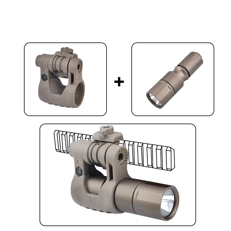Linterna táctica Micro MCH, luz LED portátil de mano para caza, arma al aire libre, casco, Camping, Nube de defensa, 1000LM - imagen 5