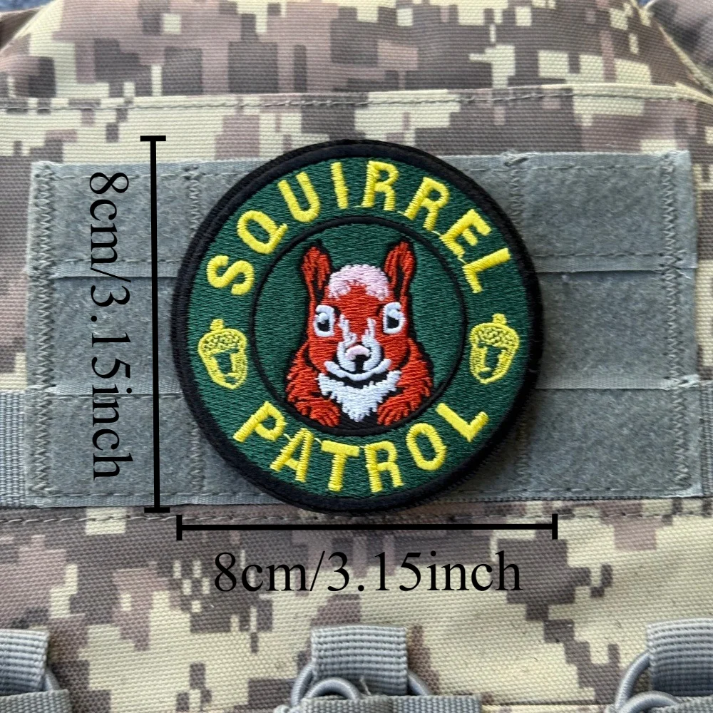 Parche de Patrulla de Ardillas, Insignia Táctica de Morale de Zarigüeya, Parches Bordados con Gancho y Bucle para Ropa, Adhesivo para Equipo Militar - imagen 2