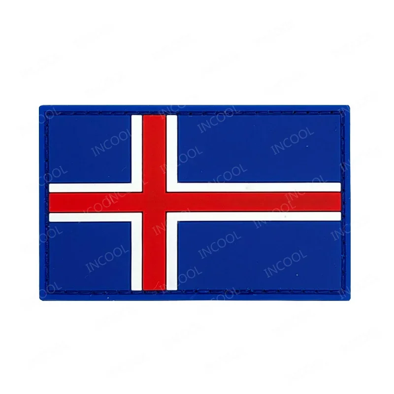 Parche de goma de PVC bordado con bandera de Noruega, parches islandeses para mochila y ropa - imagen 2
