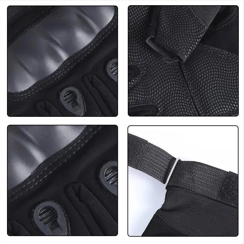 Guantes tácticos de medio dedo para deportes al aire libre para hombres, guantes militares sin dedos para senderismo, ciclismo, nudillos de carbono duro - imagen 5