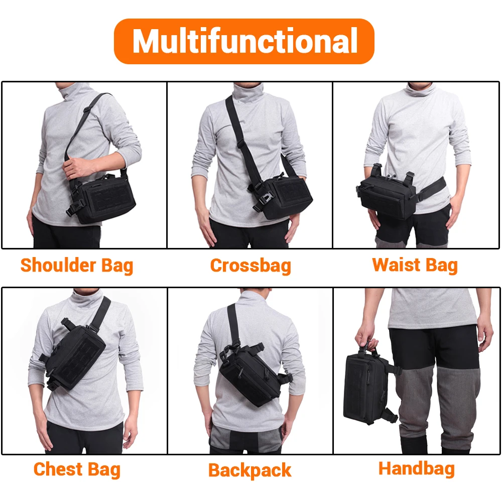 Bolso cruzado de un hombro para deportes al aire libre, riñonera informal, bolso de pecho para ir al trabajo, accesorios MOLLE, KIT de almacenamiento EDC - imagen 3