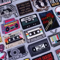 Parche bordado de roca/Punk, parches termoadhesivos para planchar para ropa, chaquetas, ropa, costura, planchado, parche Fusible