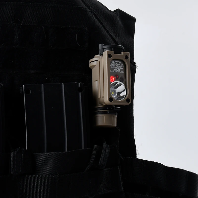 Luz Táctica WADSN para Cascos FAST - 4 Modos (Blanco/Rojo/Azul/IR) con Estrobo - Linterna para Caza y Actividades al Aire Libre - Accesorio para Cascos - imagen 5