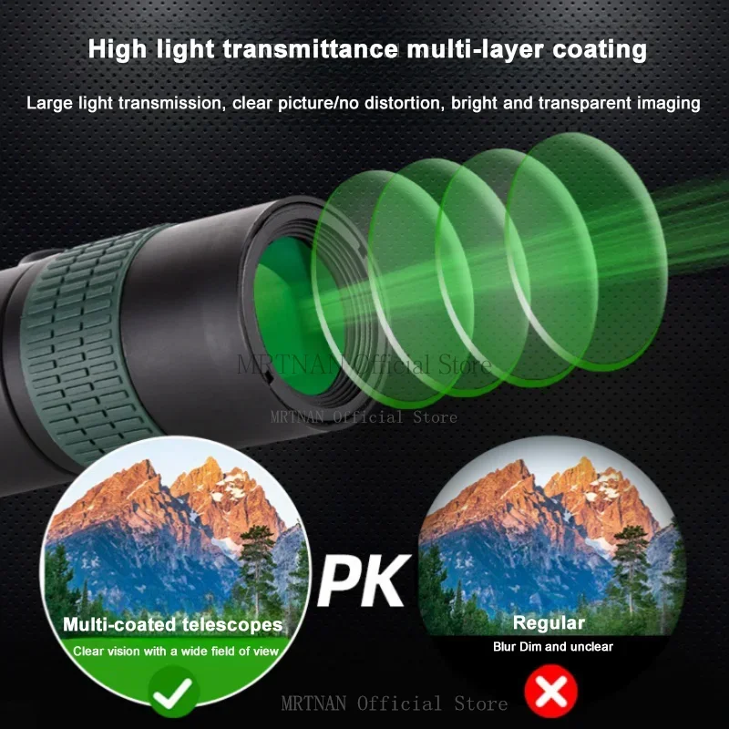 Prismáticos militares de Metal con Zoom 10-300X HD, binoculares potentes de largo alcance, telescopio profesional portátil de alta calidad para caza - imagen 3