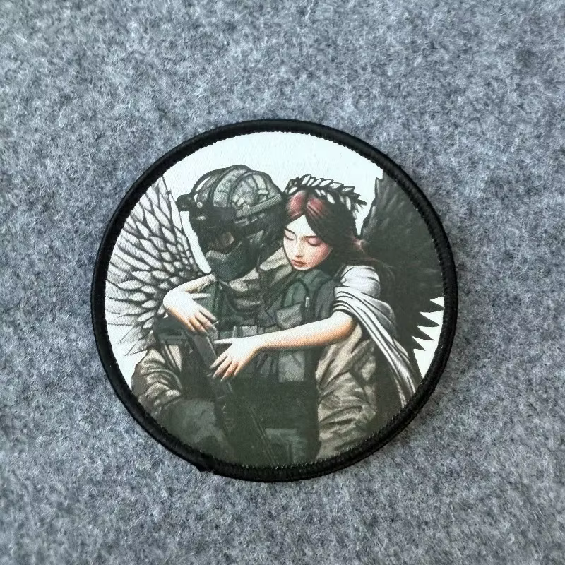 Parche táctico soldado angelical insignia moral ángel alas negras - imagen 5