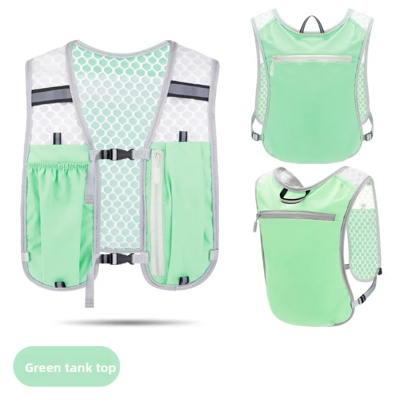 Nuevo chaleco de almacenamiento de botella de agua para correr, chaleco ligero para correr, paquete de pecho de agua de hidratación reflectante con soporte para teléfono - imagen 5