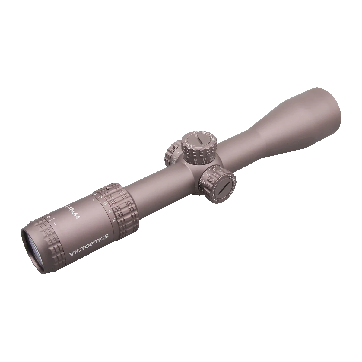 VictOptics-mira telescópica S4 4-16x44 SFP Coyote FDE, retícula de patente de diseño personalizado, exclusiva para pistolas de aire y armas de fuego, compatible con AR 15 - imagen 5