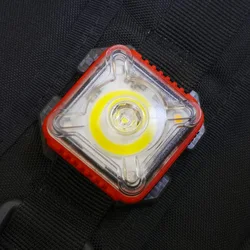 Linterna para exteriores EDC, Mini luz portátil para acampar, senderismo, luz intermitente de seguridad para sistema Molle, correa para mochila de 25mm