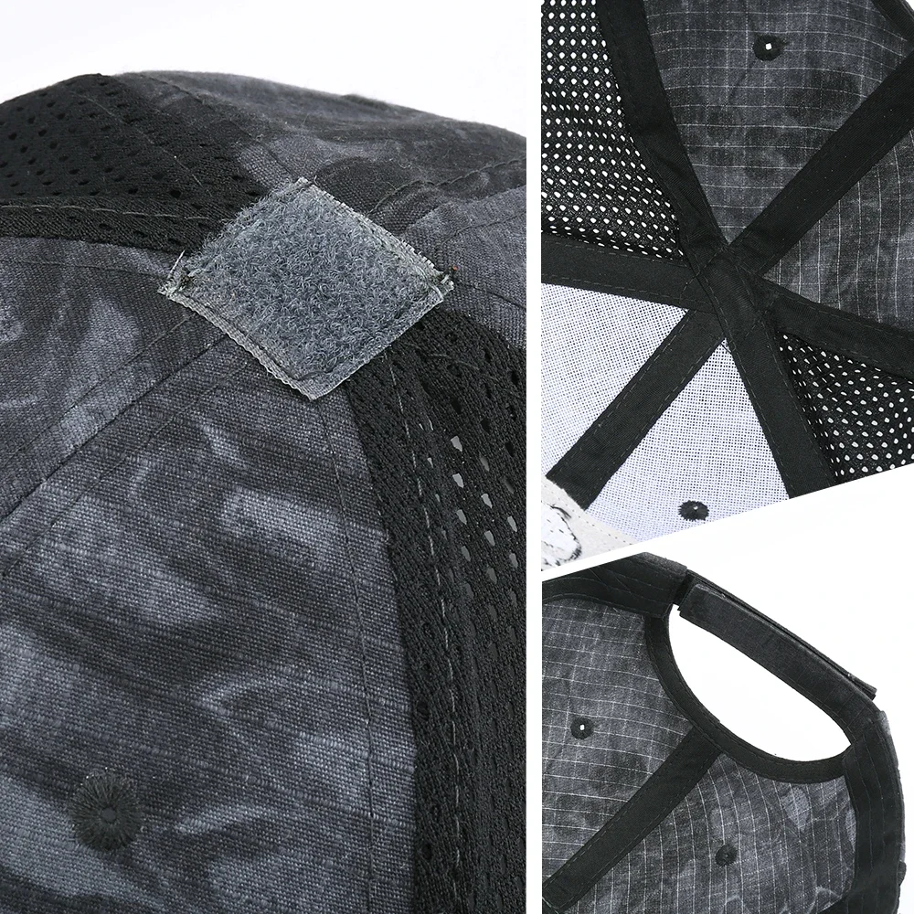 Gorra táctica Airsoft con calavera, visera ajustable y transpirable para camionero, gorra de malla para caza, senderismo, béisbol, esqueleto, Snapback, deportes - imagen 4