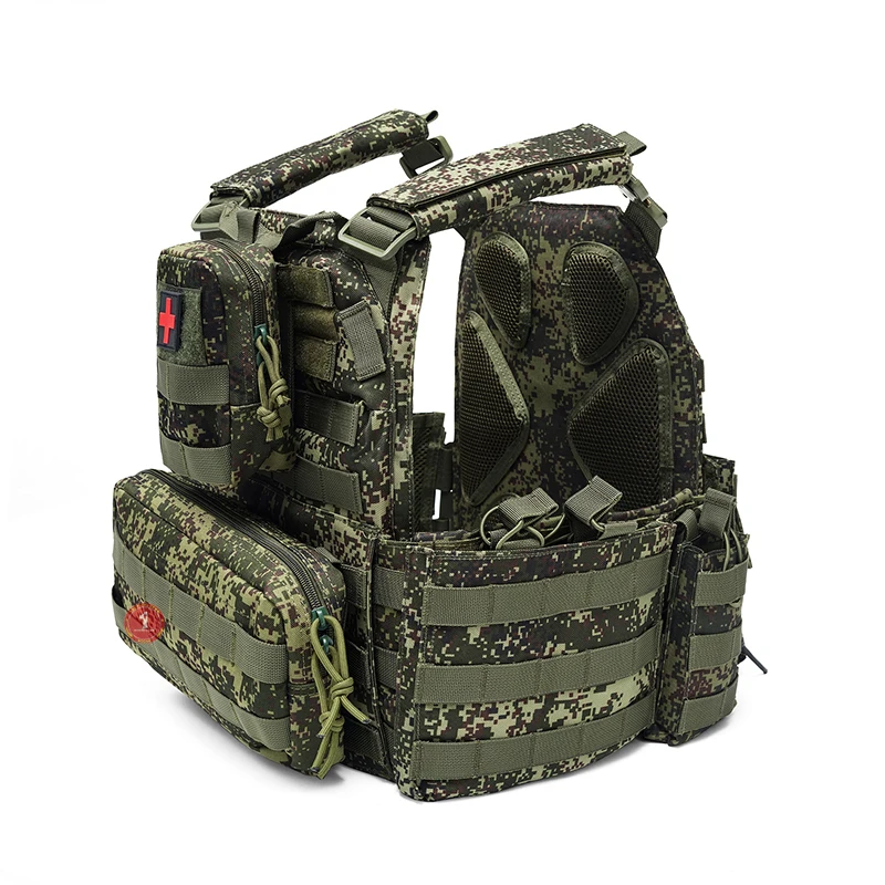 Conjunto de chaleco táctico de liberación rápida para hombre, chaleco de caza MOLLE, equipo de Paintball de liberación rápida, EMR, pequeño, verde, nuevo, 6096 - imagen 3