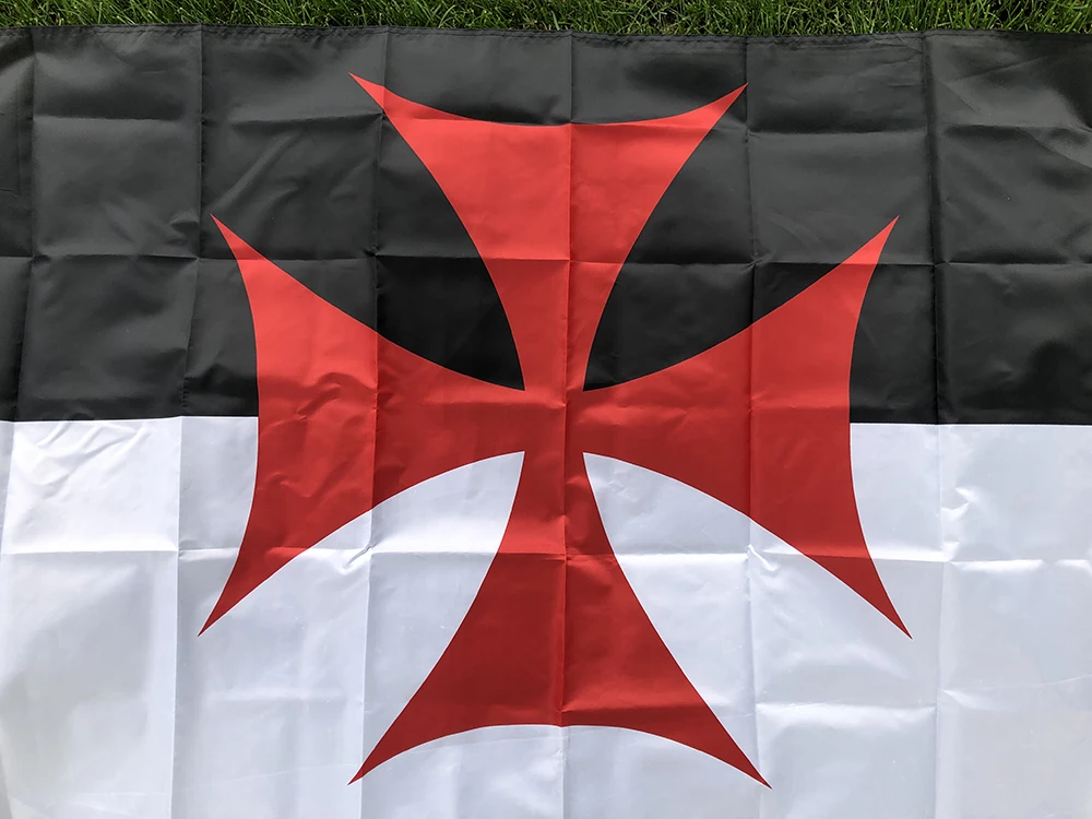 BANDERA DE SKY 90x150cm Bandera de la Iglesia Católica Romana 3x5 pies Caballeros Templarios Cruz Roja Banner de Guerra - imagen 3