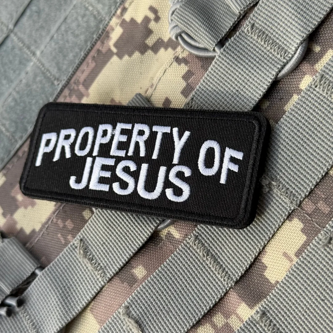 Parche táctico de moral divertida de PROPERTY OF JESUS, apliques militares personalizados, gancho y bucle bordados para ropa, pegatina para mochila - imagen 4