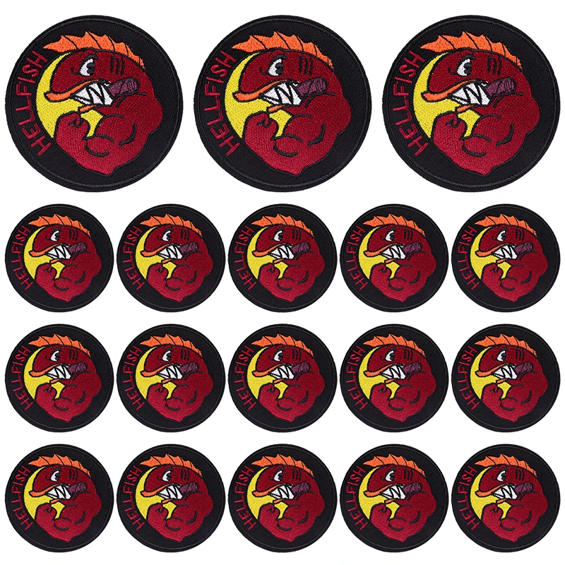 Parches bordados de animales de dibujos animados para ropa, apliques de costura, parches de planchado para ropa DIY, gato, ballena, tiburón, 10 unids/lote - imagen 5