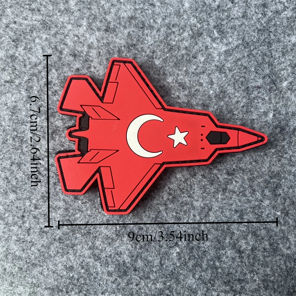 Parches de PVC con insignia de moral divertida de luchador de la Fuerza Aérea turca para ropa, brazalete militar táctico, pegatinas para mochila con gancho - imagen 2