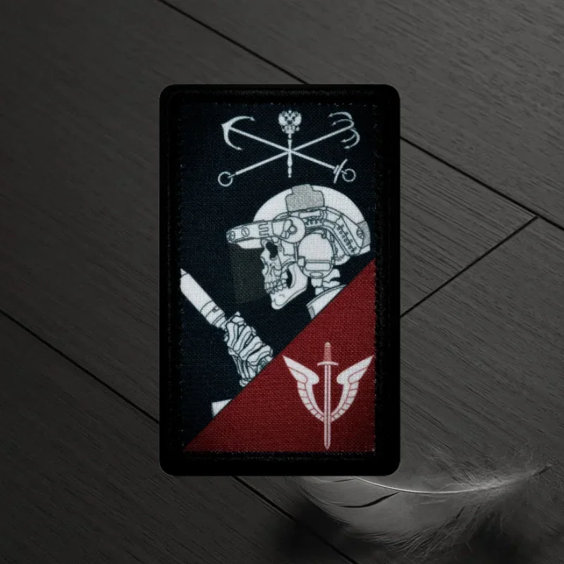 Parche "Omon St. Petersburg", insignia de moral de calavera táctica, brazalete con gancho y bucle, mochila, accesorio de decoración de ropa, pegatina - imagen 5