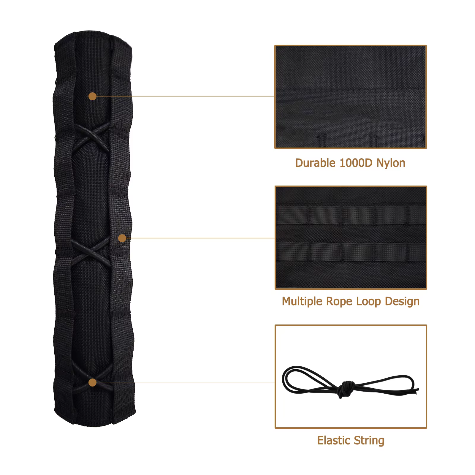 Funda supresor MOLLE Airsoft – Protector ajustable silenciador táctico - imagen 4