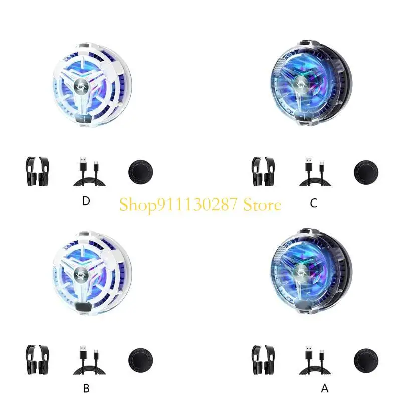 J1HC Phone Cooler Ventilador magnético Sistema enfriamiento semiconductores Mipillo calor con luz RGB - imagen 5