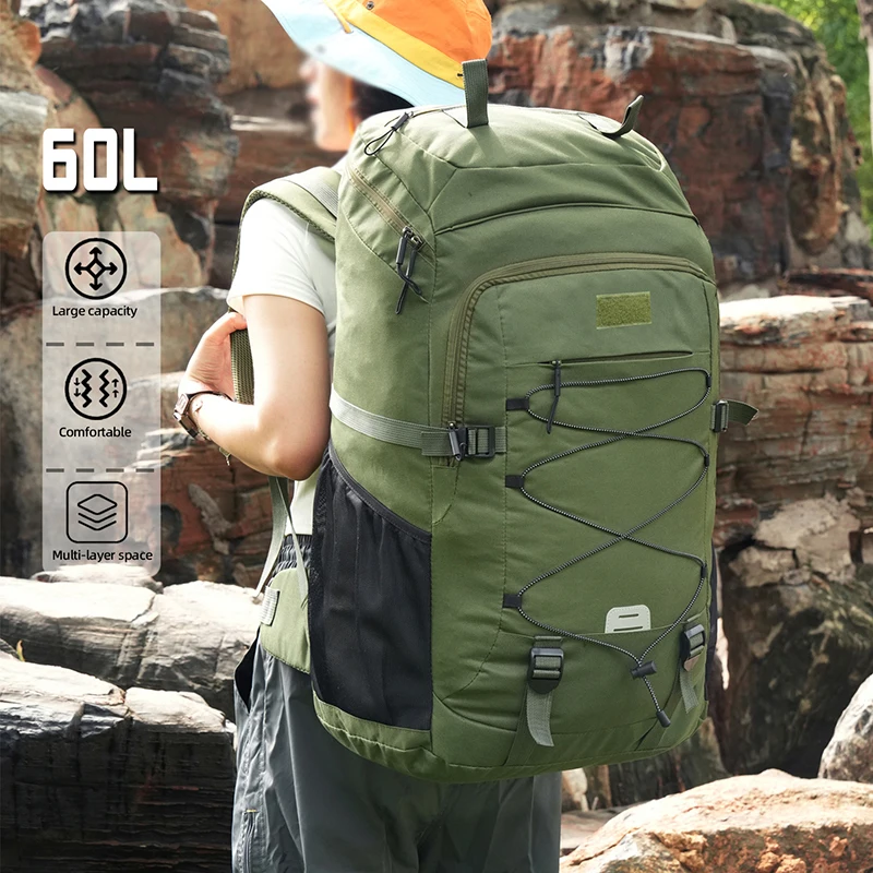 Mochila táctica para hombre para senderismo al aire libre, Camping, viaje, escalada, entrenamiento, senderismo, mochila con gancho y bucle, mochila deportiva para correr - imagen 3