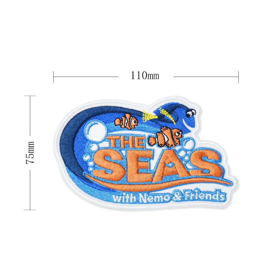 Parches bordados de los Estados Unidos para ropa, parches para planchar en chaquetas, peces y mar azul, apliques frescos, insignias para ropa de costura - imagen 2