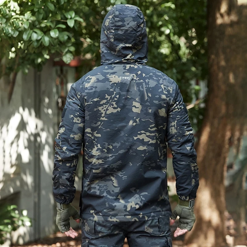 Parka de lana táctica para hombre, abrigo grueso y cálido para invierno, abrigo militar de camuflaje para caza al aire libre, senderismo, Sudadera con capucha térmica - imagen 3