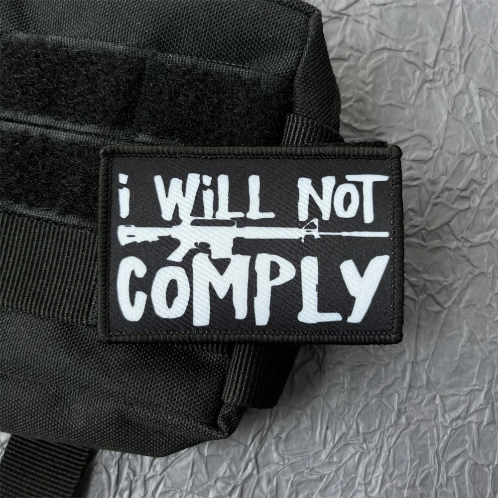 NOT TODAY pegatinas de letras para ropa, parches militares de equipo de mochila táctica, Parche de gancho y bucle, insignias para exteriores - imagen 5