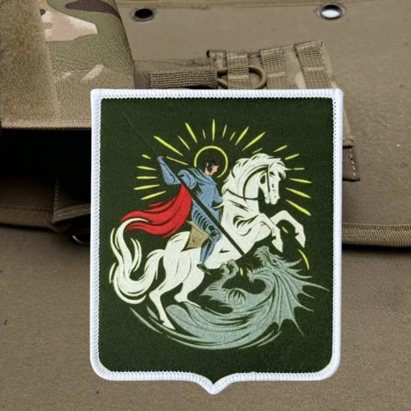 Parche estampado de George The Victorious, chaleco táctico, insignia de moral con gancho y bucle, pegatinas decorativas para mochila, parches para brazalete para ropa - imagen 5