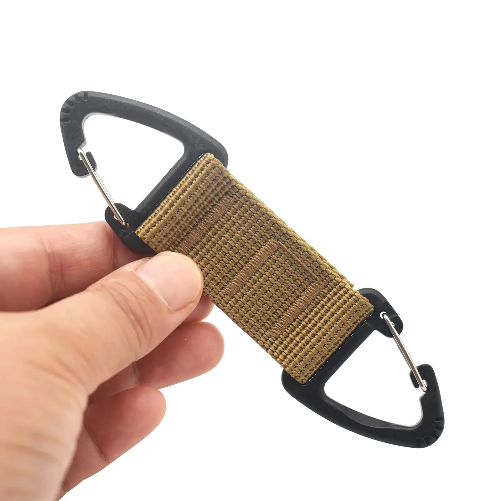 4 Uds Clip de engranaje táctico gancho Molle llavero de nailon ganchos de correas Molle llavero mosquetón hebilla llavero para cinturones bolsas Molle - imagen 3