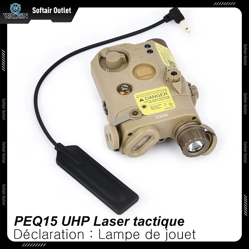 Softair PEQ-15 Dummy Airsoft UHP AN PEQ 15 LA 5C Puntero de puntos rojos, láser verde y azul, indicador IR, luz de relleno, Scout LED, modelo AR15, caza - imagen 5
