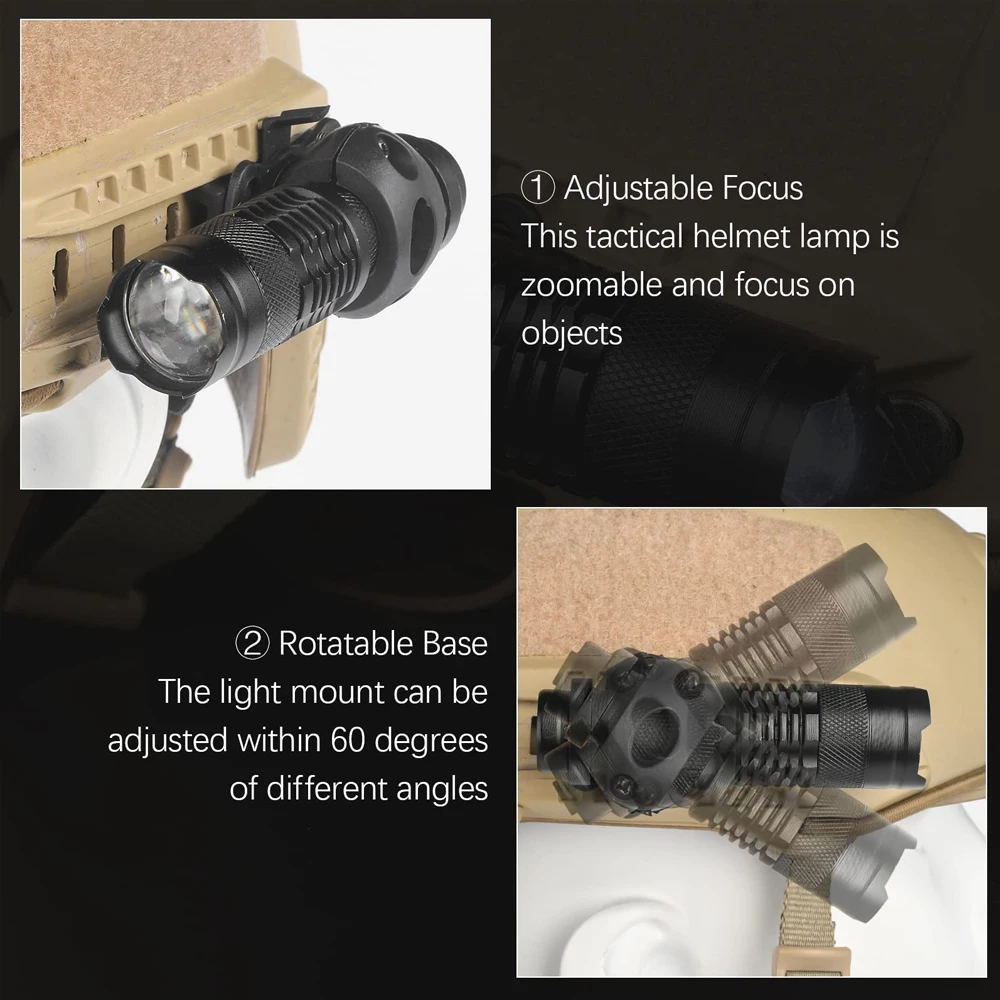 Luz táctica rápida para casco, linterna táctica, lámpara de seguridad de supervivencia, Airsoft, estroboscópica, lámpara de momento constante para casco, caza y Camping - imagen 4