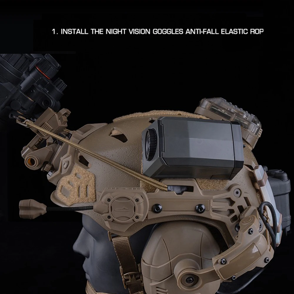 2 unids/set casco táctico riel para el equipo Wendy casco guía lateral riel M-LOK montaje caza Airsoft EX ARC accesorio rápido para casco - imagen 3