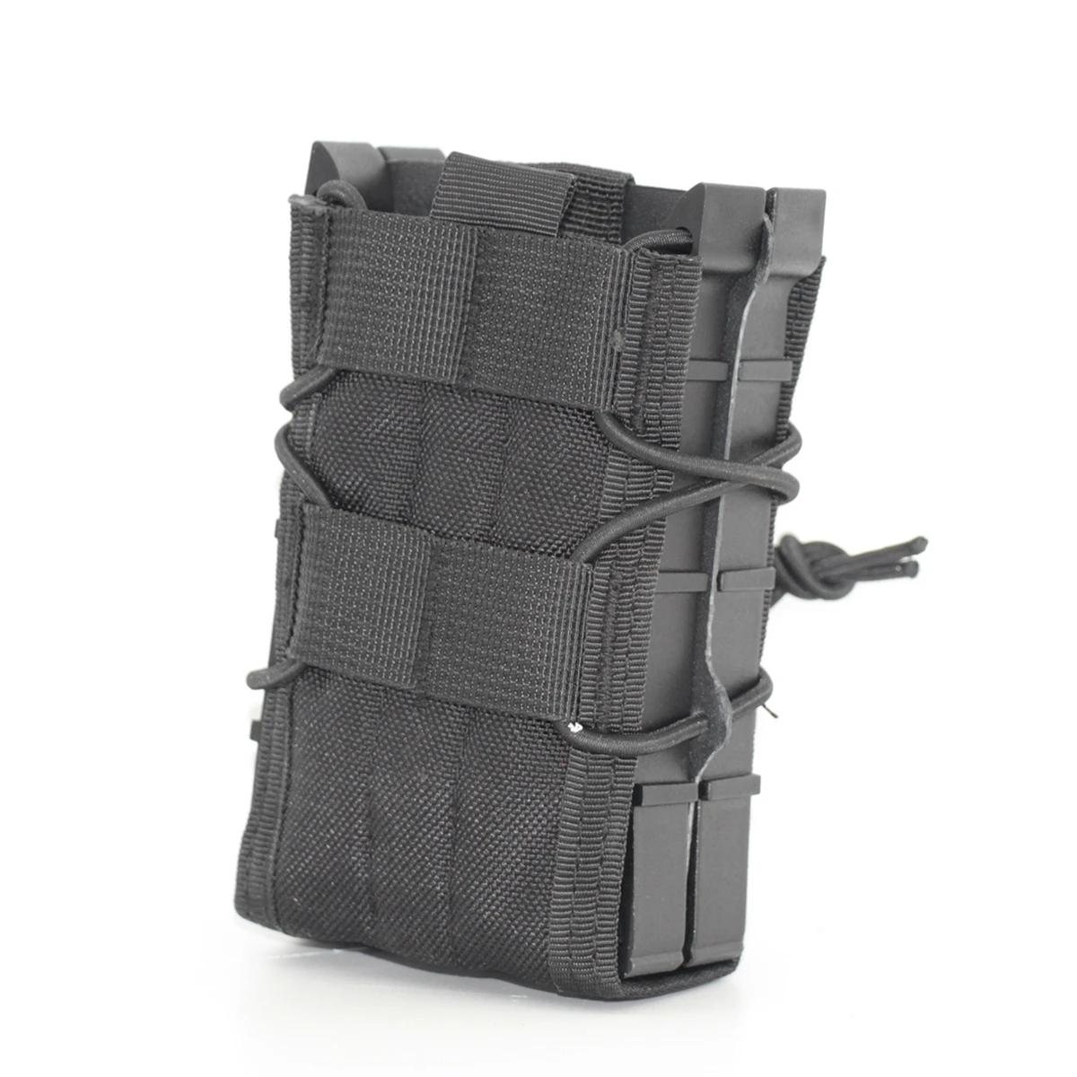 Bolsa de almacenamiento de revistas táctica para exteriores, chaleco con cinturón CS elástico doble 5,56, con función de soporte de carga MOLLE para Rifle y escopeta - imagen 3