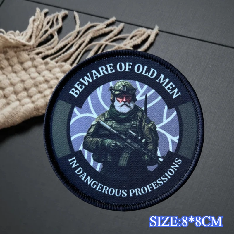 Parches adhesivos decorativos para mochila militar con gancho y bucle para insignia de moral con estampado táctico de anciano para ropa - imagen 2