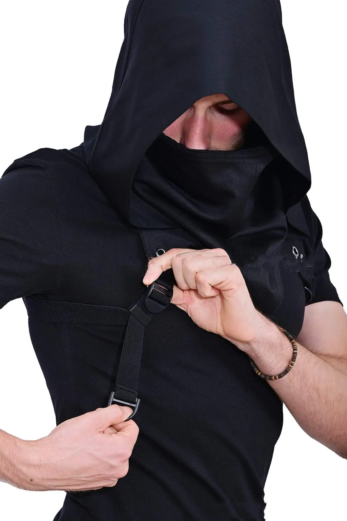 AQzxdc Kit de máscara con capucha fantasma - Operador MW2 Airsoft COD 19 - Asassin Shooter Hoodd Hood para cosplay Zona de guerra Máscara completa táctica - imagen 5