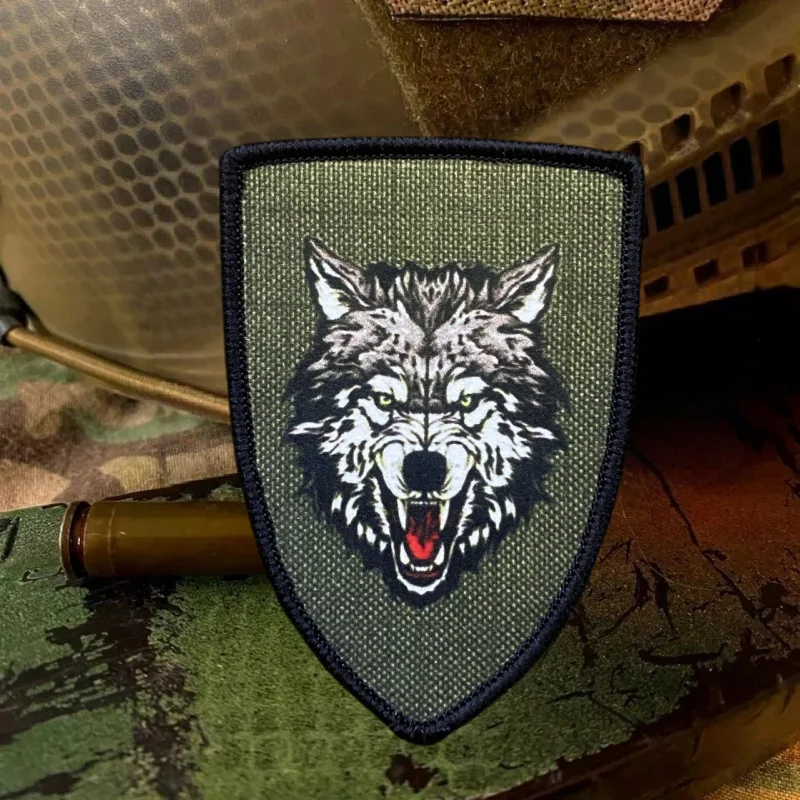 Parche táctico con estampado de lobo, insignia de moral militar con gancho y bucle, mochila, sombreros, pegatina decorativa, parches para brazalete para ropa - imagen 4