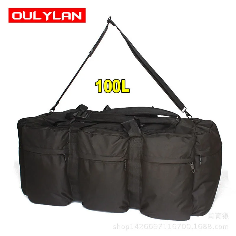 Bolsa de viaje al aire libre para hombres, bolsa de almacenamiento de gran capacidad, mochila de camuflaje militar, paquete de bolso táctico del ejército impermeable, 100L - imagen 2