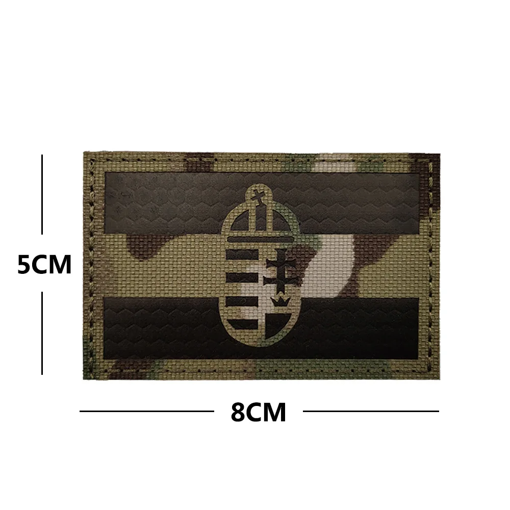 Parche reflectante IR bandera de Hungría con velcro para MOLLE - imagen 4