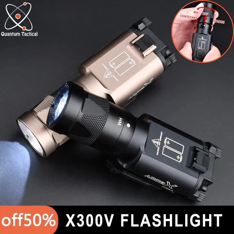 WADSN-linterna táctica X300V, luz de explorador x300, foco Airsoft para caza al aire libre con interruptor de encendido constante, compatible con riel de 21MM