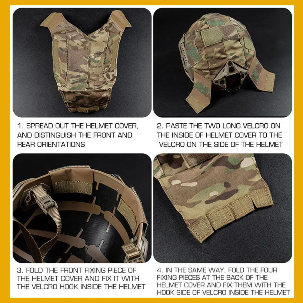 Cubierta táctica para casco MK – MOLLE, caza, airsoft y combate - imagen 5